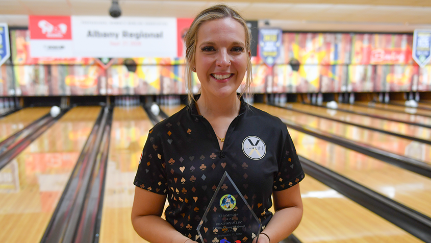 Haley Carroll after winning the 2026 PWBA Albany Regional