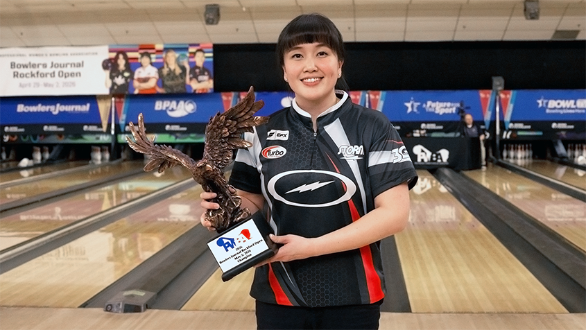 Sin Li Jane after winning the 2026 Bowlers Journal Rockford Open