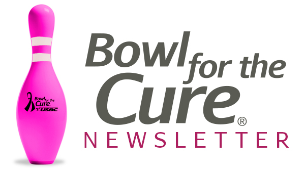 Bowl for the Cure newsletter with BFTC pink pin