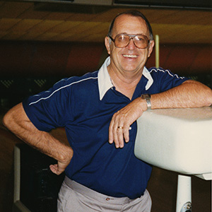 Max Skelton at bowling center 
