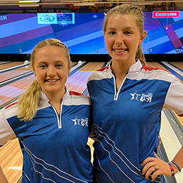 Mabel Cummins (left) and Paige Peters